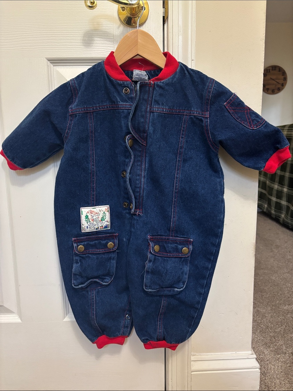 Vintage Popsicle Denim Romper – Size 18 Months – 100% Cotton